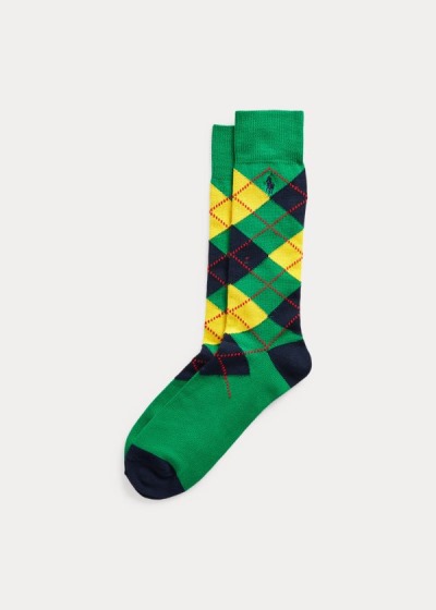 Calcetines Polo Ralph Lauren Hombre Verdes - Argyle Dress - QFHLR1584